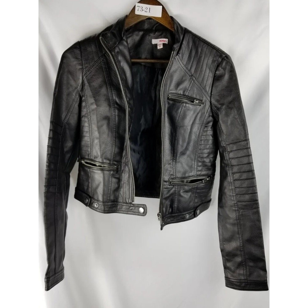 Bongo Vegan Faux Leather Jacket M Women's Black Used